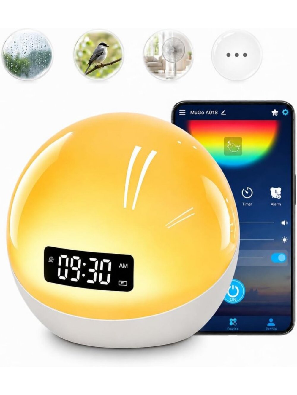 White Noise Sound Machine & Sunrise Alarm Clock for Baby Sleep Aid & Relaxation